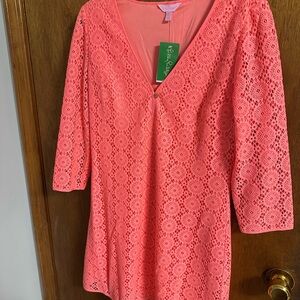 NWT Lilly Pulitzer Lamora Coral Lace Dress